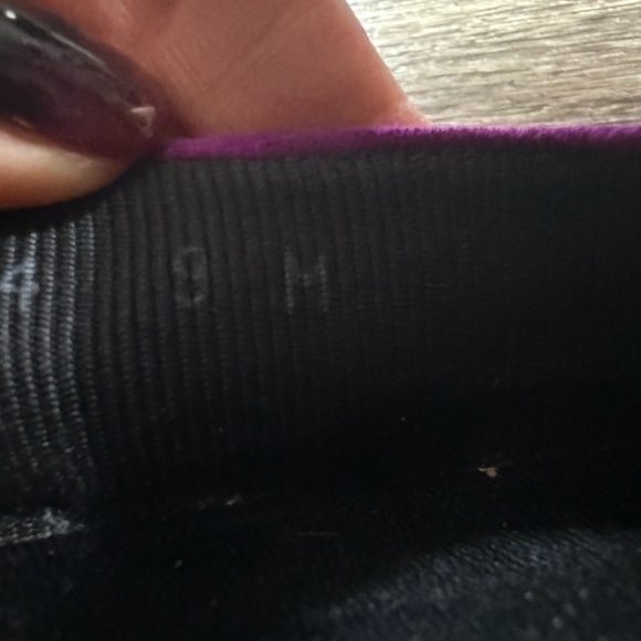 Delman Shoes Women's 8M Purple Suede Pump Wedge 1" Heel Square Heel Round Toe - Picture 6 of 9